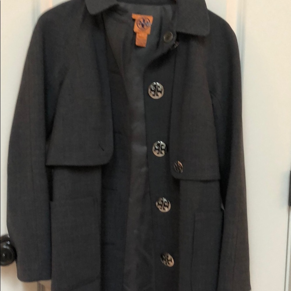 Tory Burch grey trench coat Size 6